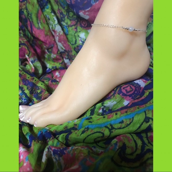 Moonstone Ankle Bracelet- Moonstone Sterling Silver Anklet - Picture 4 of 7